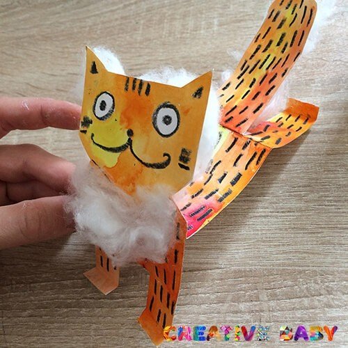 Бумажная игрушка «Котик» с шаблоном