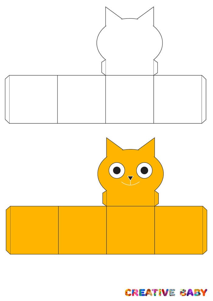 Оригами из бумаги кот. Простые мастер-классы по сборке котов оригами. Кошка в сидячем положении